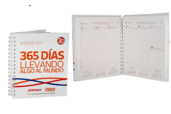 Agenda pasta dura vista frontal