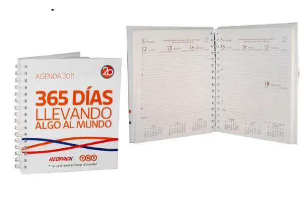 Agenda pasta dura vista frontal